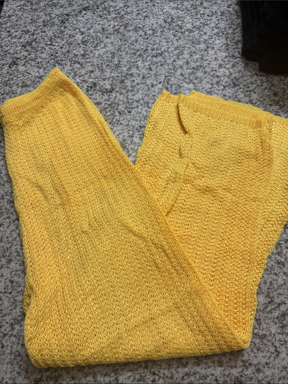 Womens Yellow Knit Bottoms - Soft Lightweight Pants